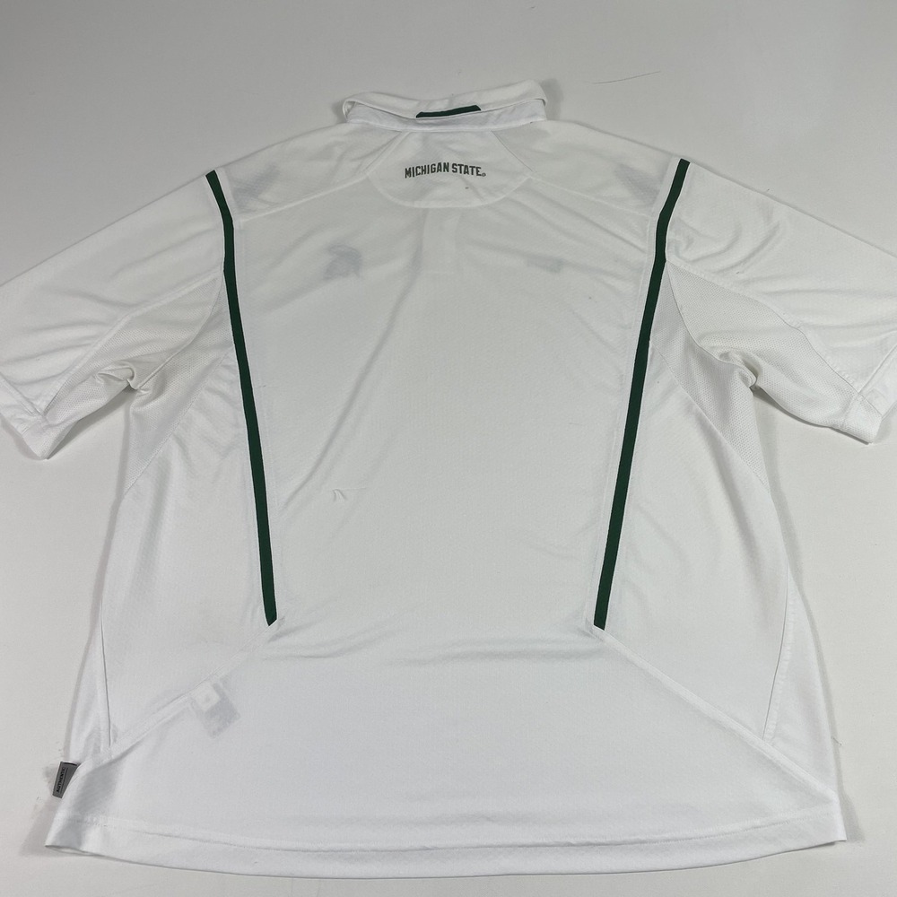 Michigan State Spartans Shirt Mens XL White NCAA‎ Football NikeFIT Golf Polo - Picture 6 of 16
